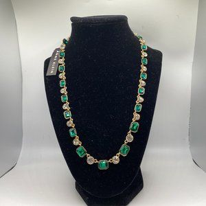 Anne Klein Gold Tone Emerald Stone Collar Necklace